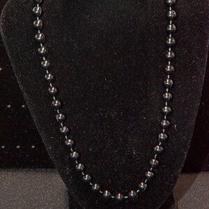 18" Black Plastic Bead Necklace